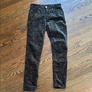 B3 Anthropologie Women’s 26R Black Grey Paisley Slim Straight Leg Pants